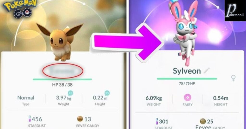 How to evolve Eevee to Sylveon with Pokemon Go hidden name trick?